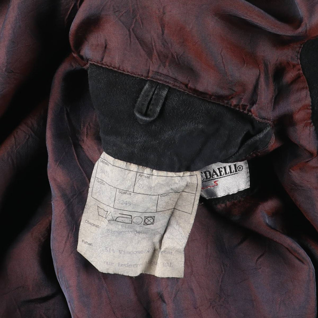 GIORGIO REDAELLI Balster Jacket, Suede Leather Blouson, Men's XL Genuine Leather Suede Leather black type Vintage Second Hand