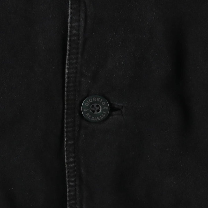 GIORGIO REDAELLI Balster Jacket, Suede Leather Blouson, Men's XL Genuine Leather Suede Leather black type Vintage Second Hand