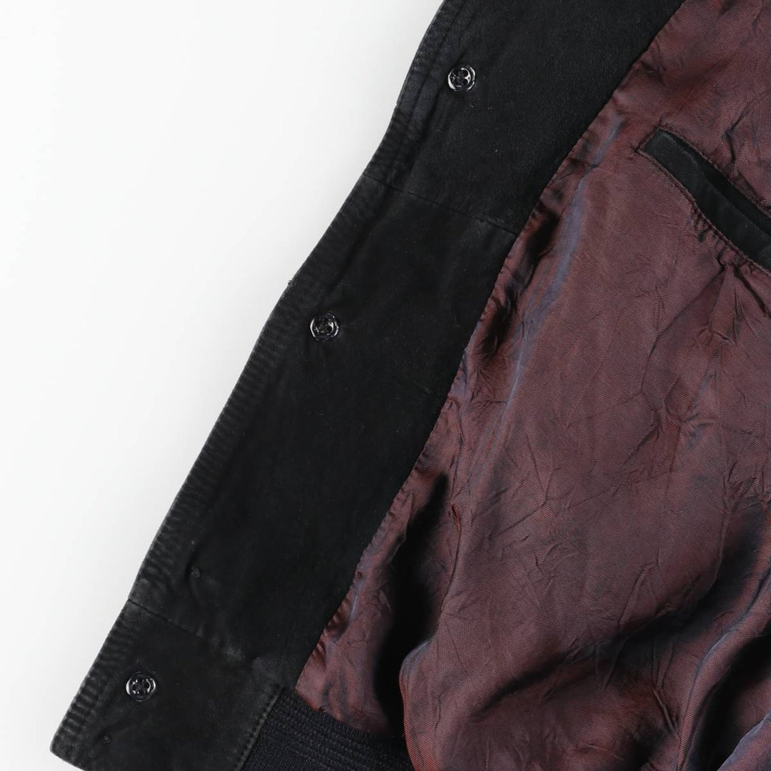 GIORGIO REDAELLI Balster Jacket, Suede Leather Blouson, Men's XL Genuine Leather Suede Leather black type Vintage Second Hand