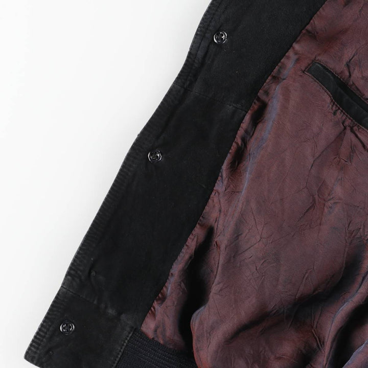 GIORGIO REDAELLI Balster Jacket, Suede Leather Blouson, Men's XL Genuine Leather Suede Leather black type Vintage Second Hand