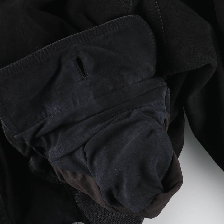 GIORGIO REDAELLI Balster Jacket, Suede Leather Blouson, Men's XL Genuine Leather Suede Leather black type Vintage Second Hand