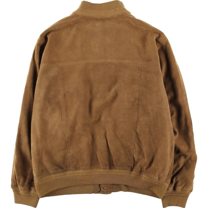Balster Jacket, Suede Leather Blouson, Men's Size L Genuine Leather Suede Leather brown type Vintage Second Hand