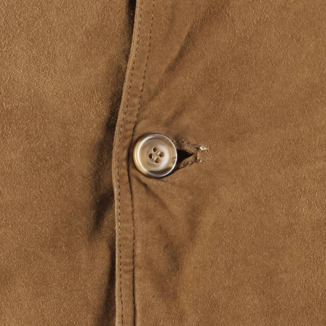 Balster Jacket, Suede Leather Blouson, Men's Size L Genuine Leather Suede Leather brown type Vintage Second Hand