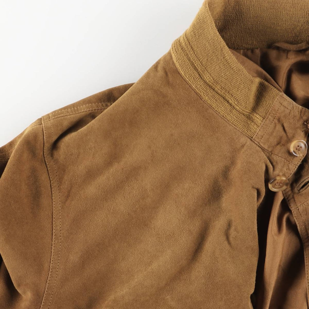 Balster Jacket, Suede Leather Blouson, Men's Size L Genuine Leather Suede Leather brown type Vintage Second Hand