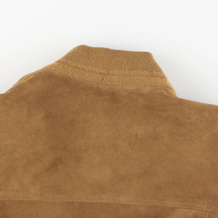Balster Jacket, Suede Leather Blouson, Men's Size L Genuine Leather Suede Leather brown type Vintage Second Hand