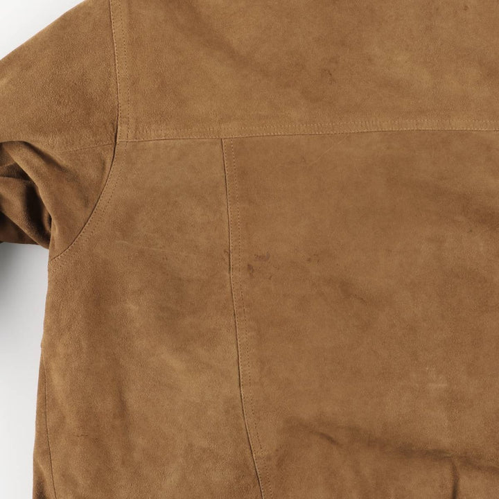 Balster Jacket, Suede Leather Blouson, Men's Size L Genuine Leather Suede Leather brown type Vintage Second Hand