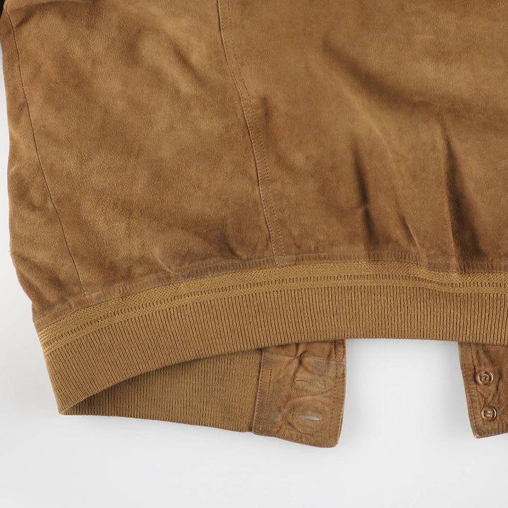 Balster Jacket, Suede Leather Blouson, Men's Size L Genuine Leather Suede Leather brown type Vintage Second Hand