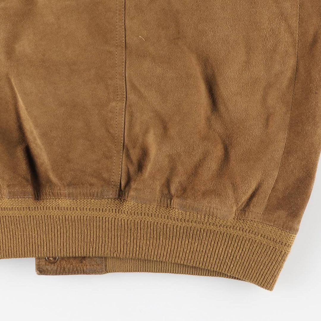 Balster Jacket, Suede Leather Blouson, Men's Size L Genuine Leather Suede Leather brown type Vintage Second Hand
