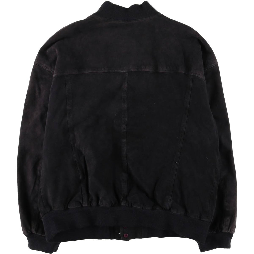 Balster Jacket Suede Leather Blouson M.FLUES Men's Size L Genuine Leather Suede Leather navy blue type Vintage Second Hand