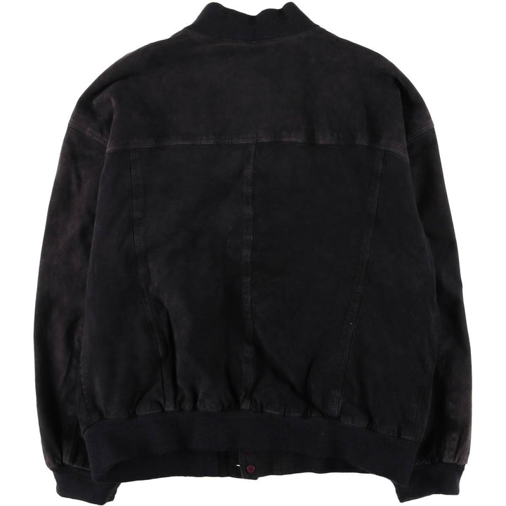 Balster Jacket Suede Leather Blouson M.FLUES Men's Size L Genuine Leather Suede Leather navy blue type Vintage Second Hand