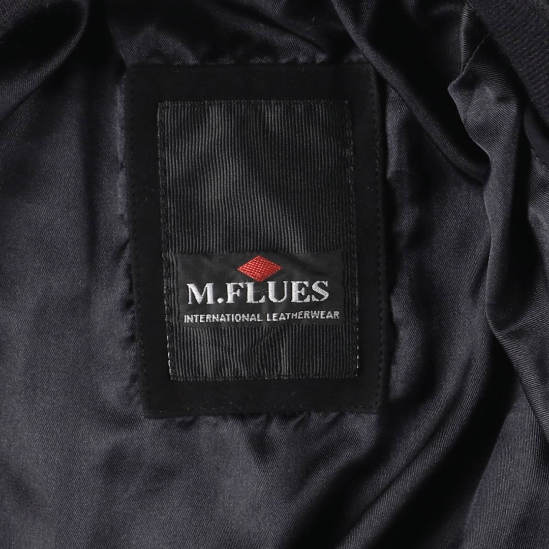Balster Jacket Suede Leather Blouson M.FLUES Men's Size L Genuine Leather Suede Leather navy blue type Vintage Second Hand