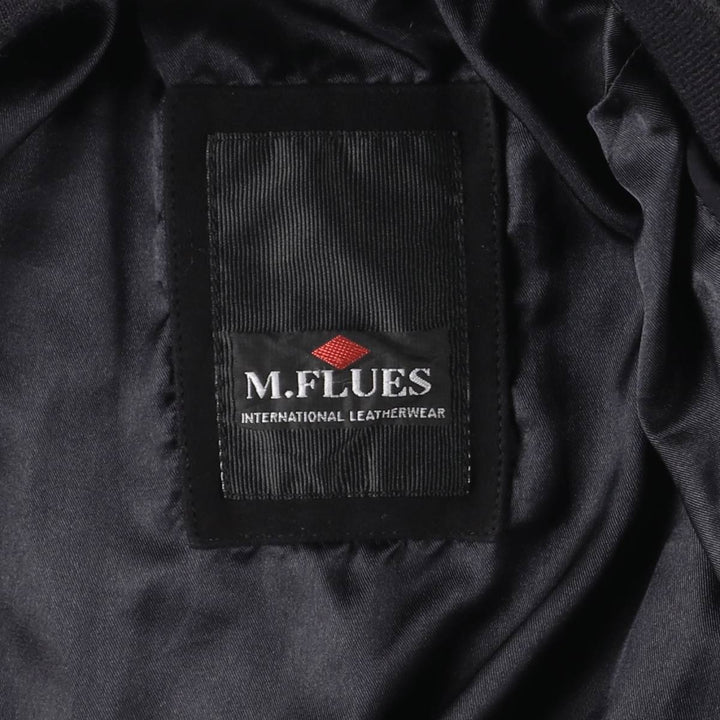 Balster Jacket Suede Leather Blouson M.FLUES Men's Size L Genuine Leather Suede Leather navy blue type Vintage Second Hand