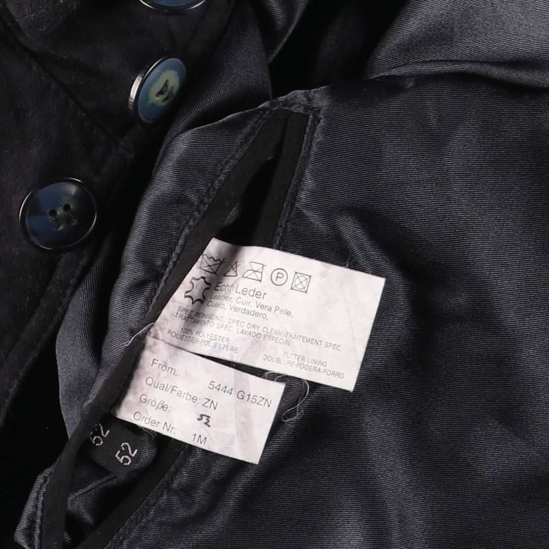 Balster Jacket Suede Leather Blouson M.FLUES Men's Size L Genuine Leather Suede Leather navy blue type Vintage Second Hand