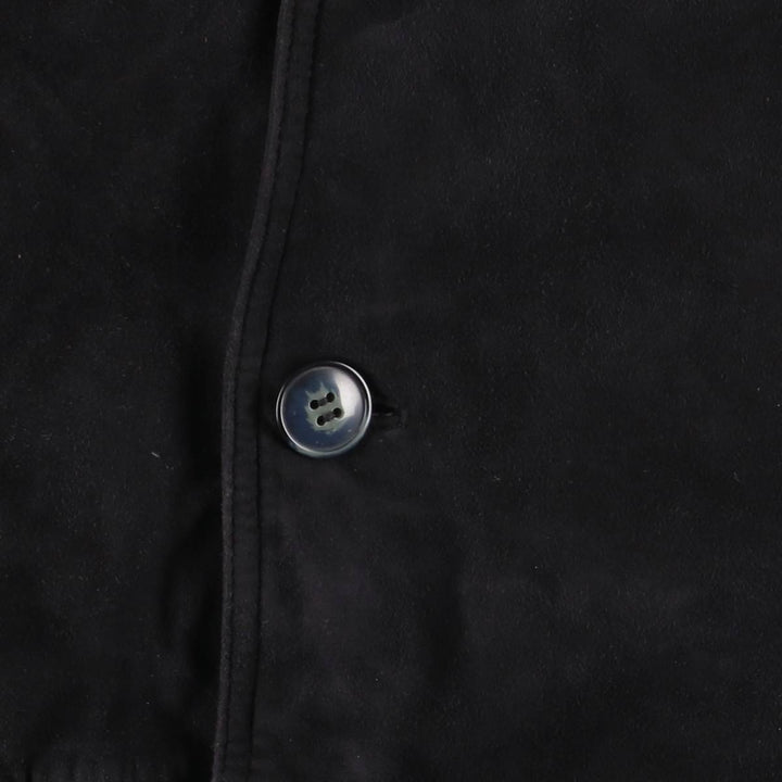 Balster Jacket Suede Leather Blouson M.FLUES Men's Size L Genuine Leather Suede Leather navy blue type Vintage Second Hand