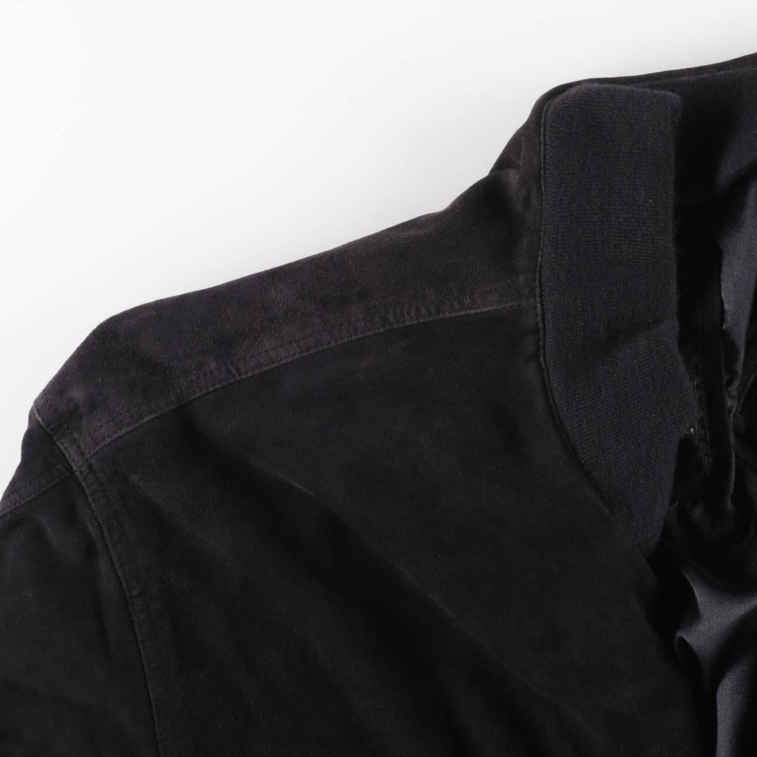 Balster Jacket Suede Leather Blouson M.FLUES Men's Size L Genuine Leather Suede Leather navy blue type Vintage Second Hand