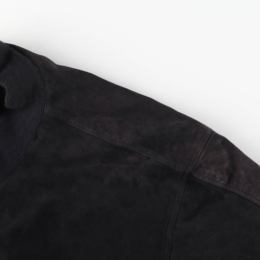 Balster Jacket Suede Leather Blouson M.FLUES Men's Size L Genuine Leather Suede Leather navy blue type Vintage Second Hand