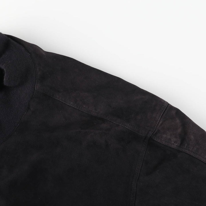 Balster Jacket Suede Leather Blouson M.FLUES Men's Size L Genuine Leather Suede Leather navy blue type Vintage Second Hand