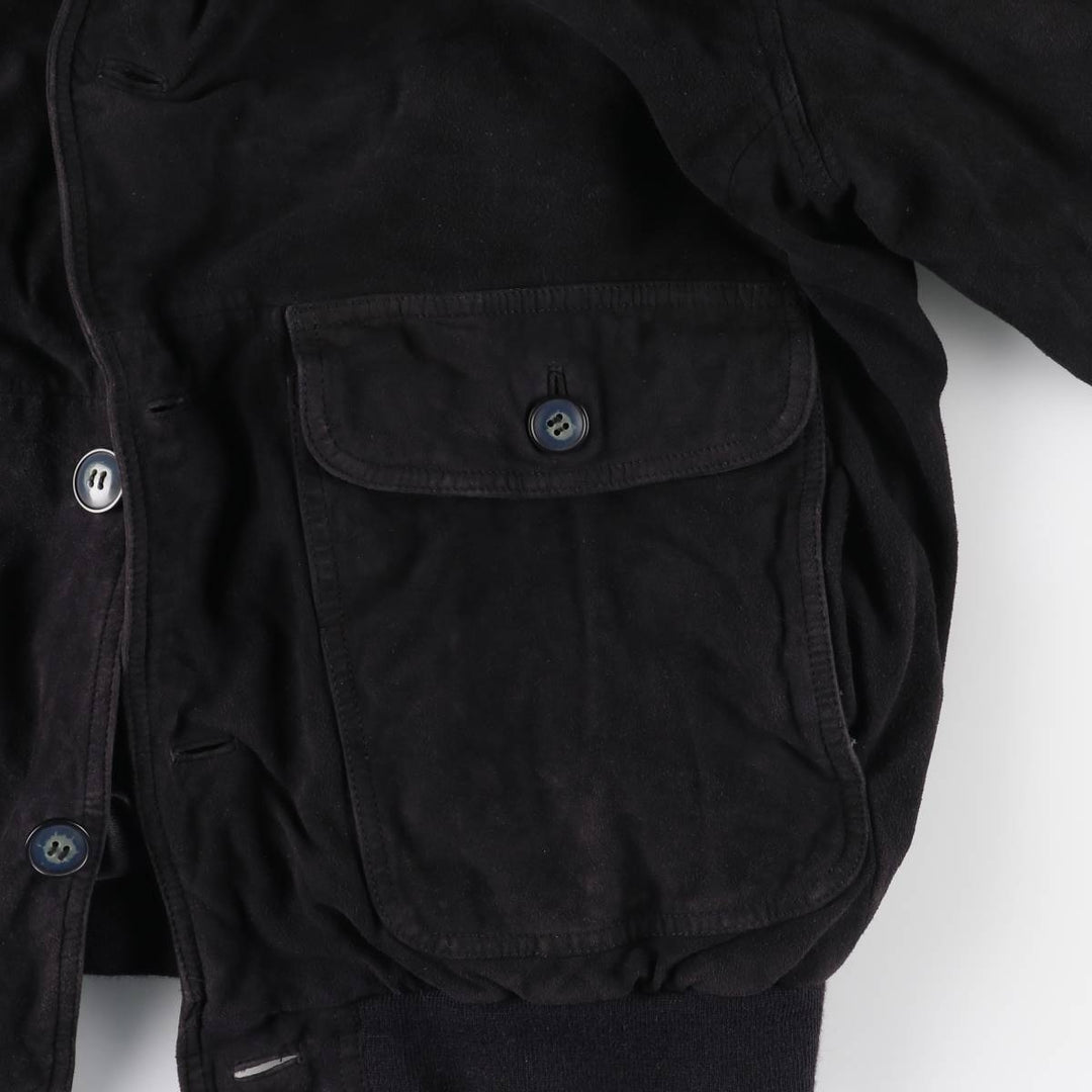 Balster Jacket Suede Leather Blouson M.FLUES Men's Size L Genuine Leather Suede Leather navy blue type Vintage Second Hand