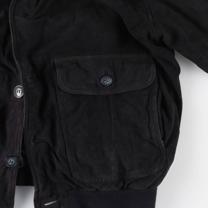 Balster Jacket Suede Leather Blouson M.FLUES Men's Size L Genuine Leather Suede Leather navy blue type Vintage Second Hand