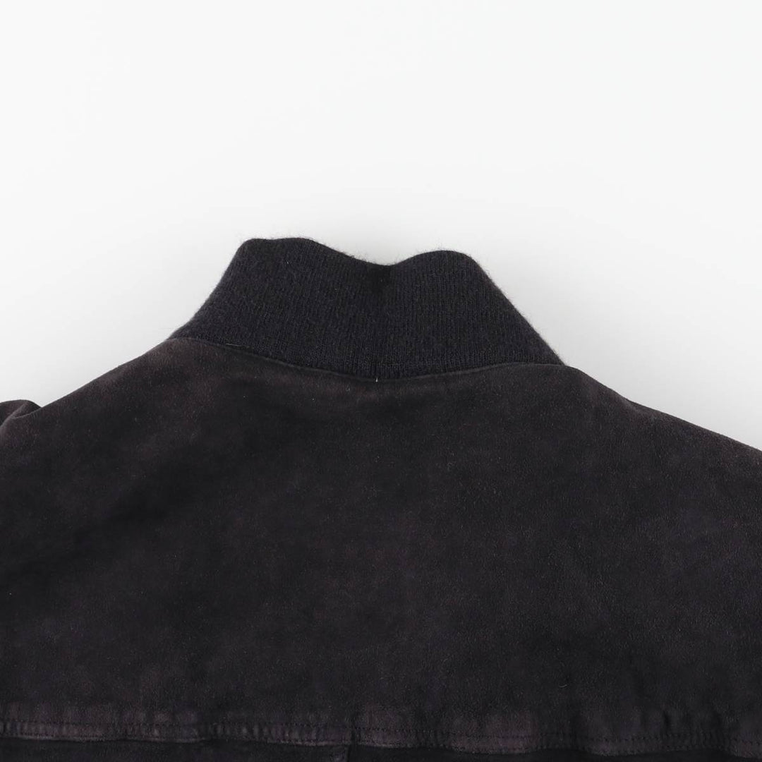 Balster Jacket Suede Leather Blouson M.FLUES Men's Size L Genuine Leather Suede Leather navy blue type Vintage Second Hand