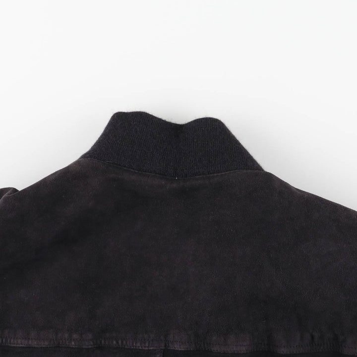 Balster Jacket Suede Leather Blouson M.FLUES Men's Size L Genuine Leather Suede Leather navy blue type Vintage Second Hand