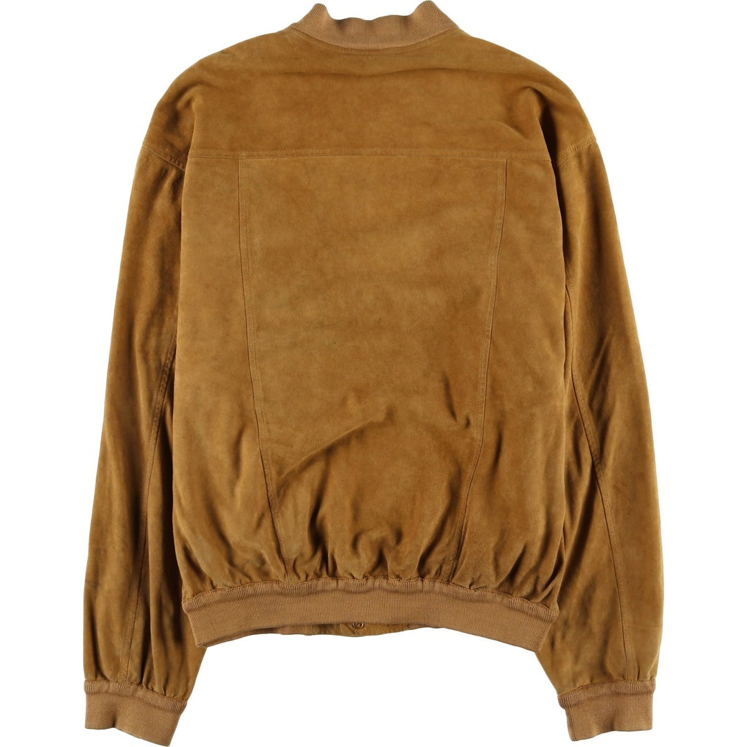 CANVA'S CLUB Suede Leather Blouson, Men's Size L Genuine Leather Suede Leather beige type brown Vintage Second Hand