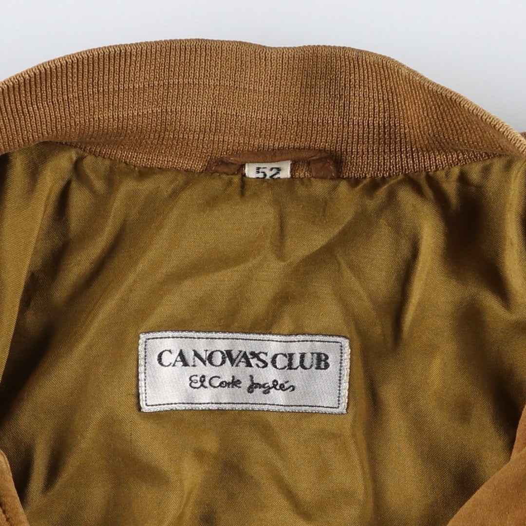 CANVA'S CLUB Suede Leather Blouson, Men's Size L Genuine Leather Suede Leather beige type brown Vintage Second Hand