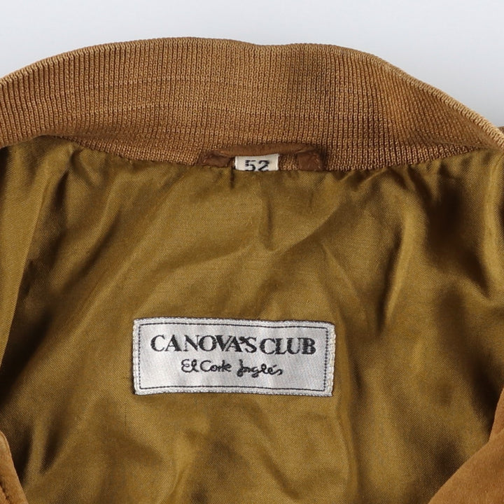 CANVA'S CLUB Suede Leather Blouson, Men's Size L Genuine Leather Suede Leather beige type brown Vintage Second Hand