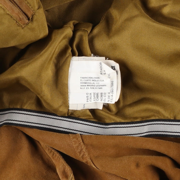 CANVA'S CLUB Suede Leather Blouson, Men's Size L Genuine Leather Suede Leather beige type brown Vintage Second Hand