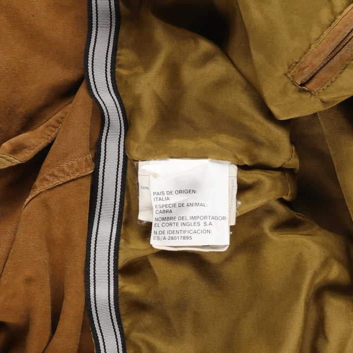 CANVA'S CLUB Suede Leather Blouson, Men's Size L Genuine Leather Suede Leather beige type brown Vintage Second Hand