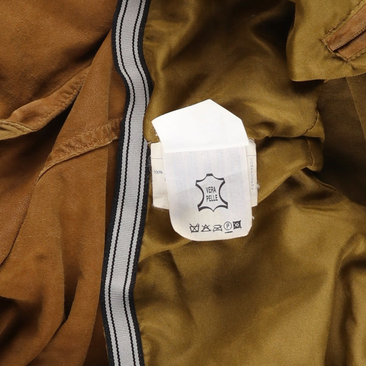 CANVA'S CLUB Suede Leather Blouson, Men's Size L Genuine Leather Suede Leather beige type brown Vintage Second Hand