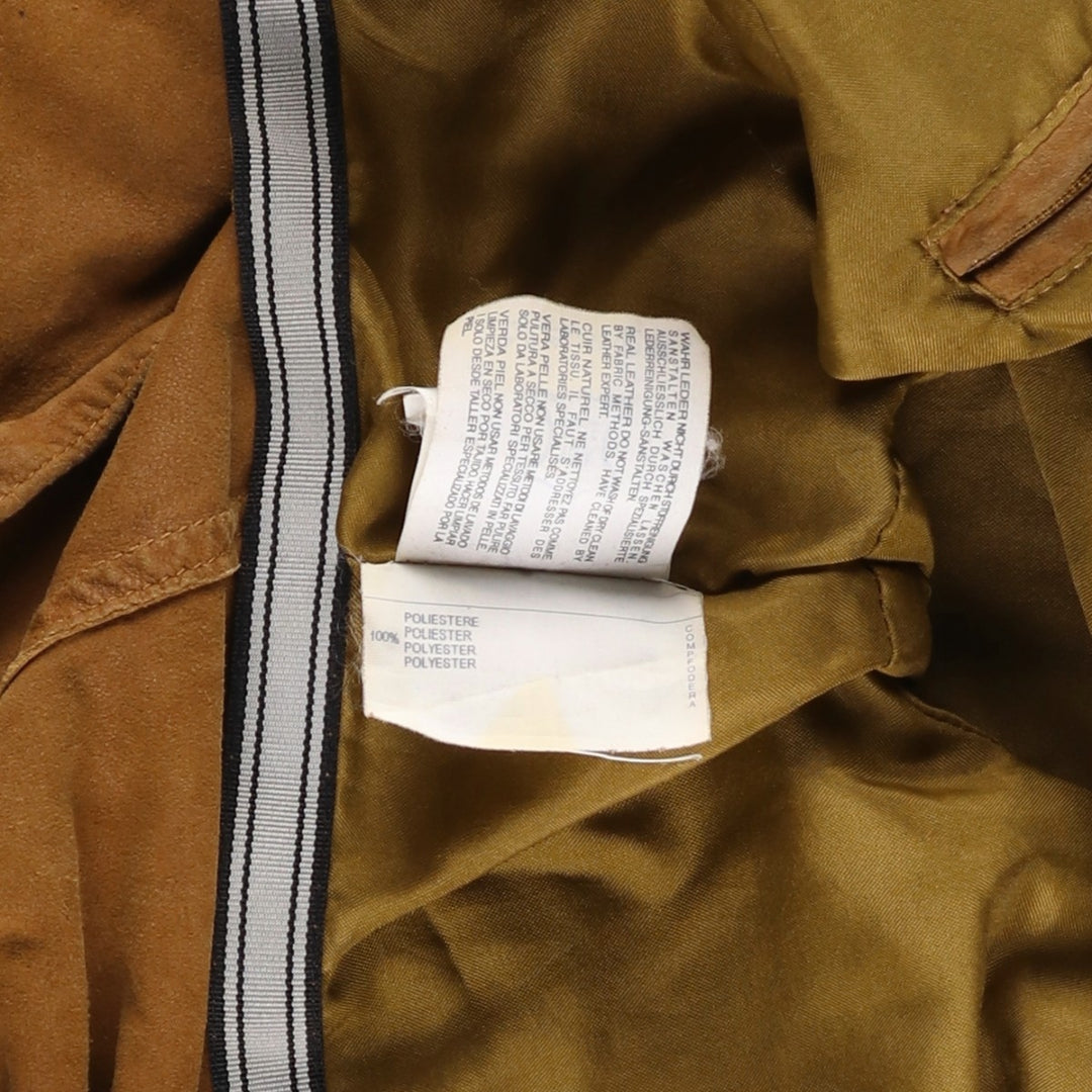 CANVA'S CLUB Suede Leather Blouson, Men's Size L Genuine Leather Suede Leather beige type brown Vintage Second Hand