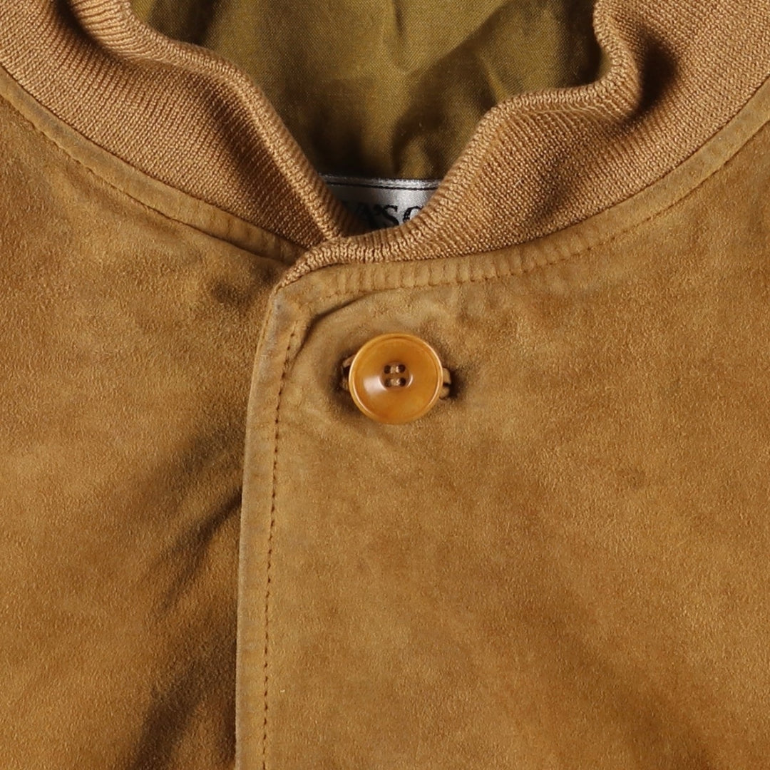 CANVA'S CLUB Suede Leather Blouson, Men's Size L Genuine Leather Suede Leather beige type brown Vintage Second Hand