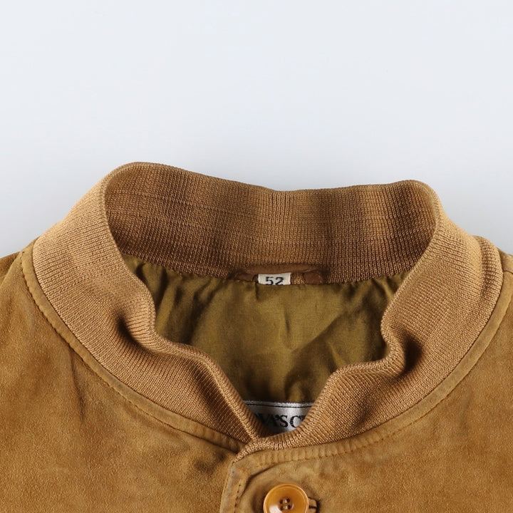 CANVA'S CLUB Suede Leather Blouson, Men's Size L Genuine Leather Suede Leather beige type brown Vintage Second Hand