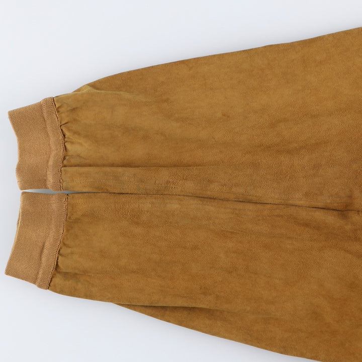 CANVA'S CLUB Suede Leather Blouson, Men's Size L Genuine Leather Suede Leather beige type brown Vintage Second Hand