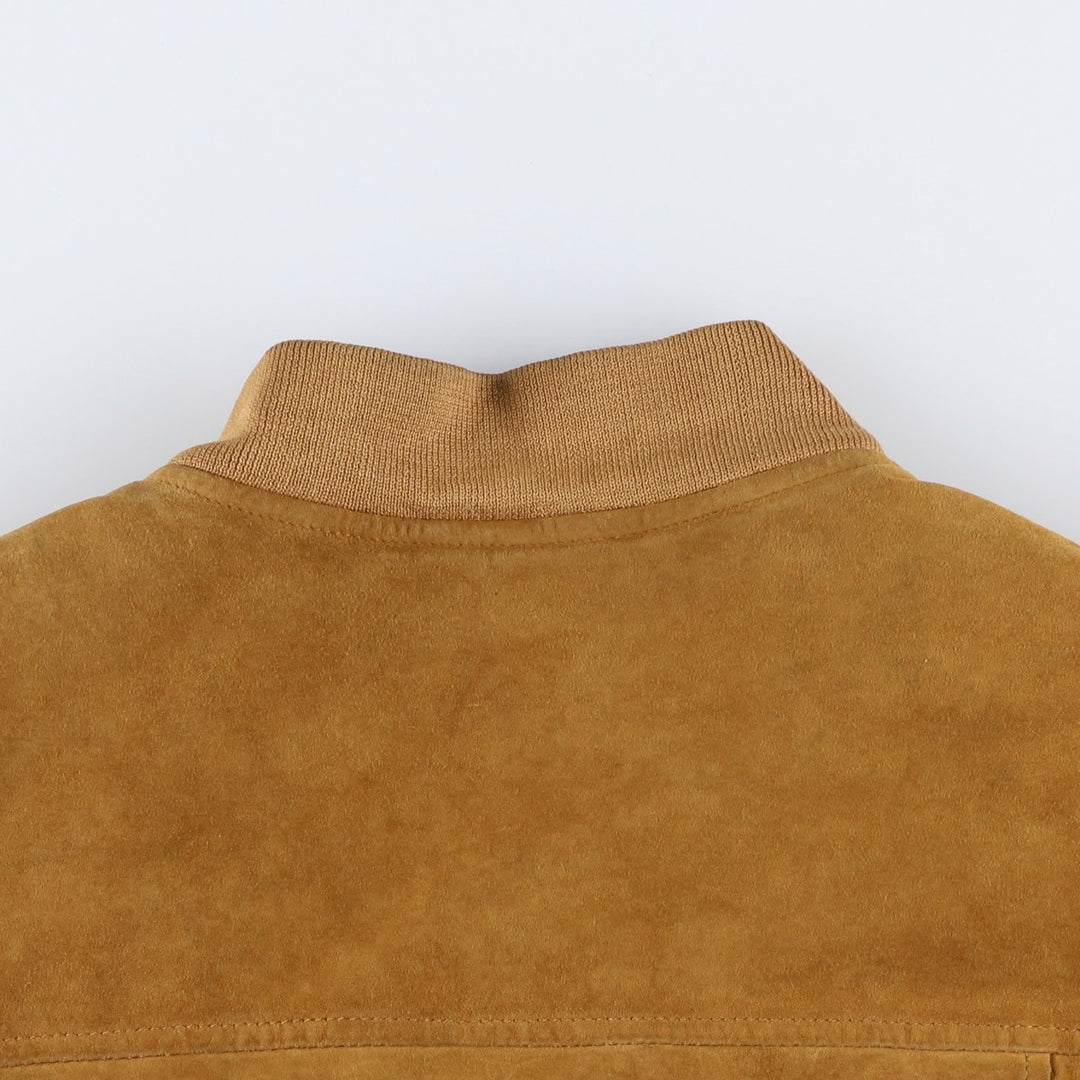 CANVA'S CLUB Suede Leather Blouson, Men's Size L Genuine Leather Suede Leather beige type brown Vintage Second Hand