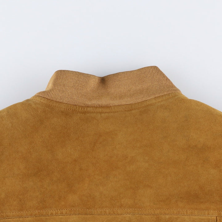 CANVA'S CLUB Suede Leather Blouson, Men's Size L Genuine Leather Suede Leather beige type brown Vintage Second Hand