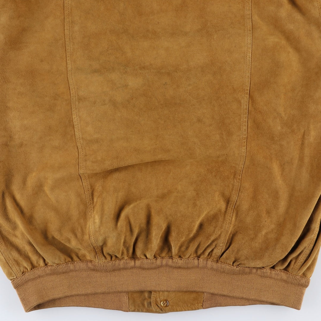 CANVA'S CLUB Suede Leather Blouson, Men's Size L Genuine Leather Suede Leather beige type brown Vintage Second Hand