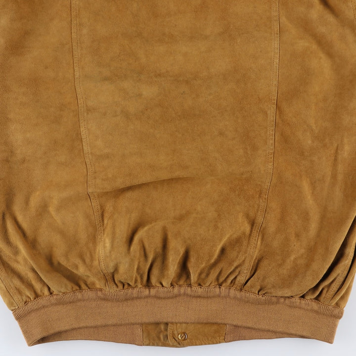 CANVA'S CLUB Suede Leather Blouson, Men's Size L Genuine Leather Suede Leather beige type brown Vintage Second Hand