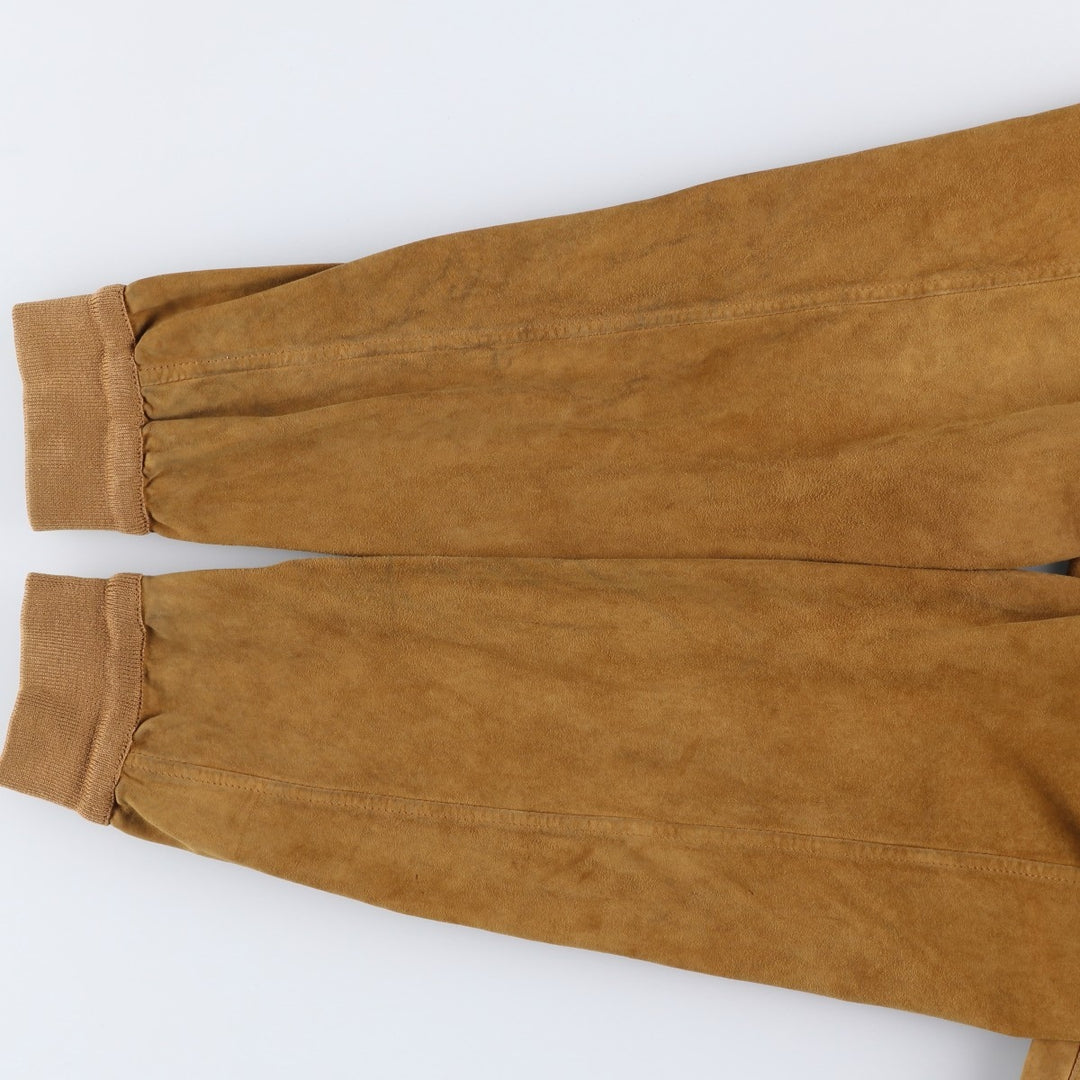 CANVA'S CLUB Suede Leather Blouson, Men's Size L Genuine Leather Suede Leather beige type brown Vintage Second Hand