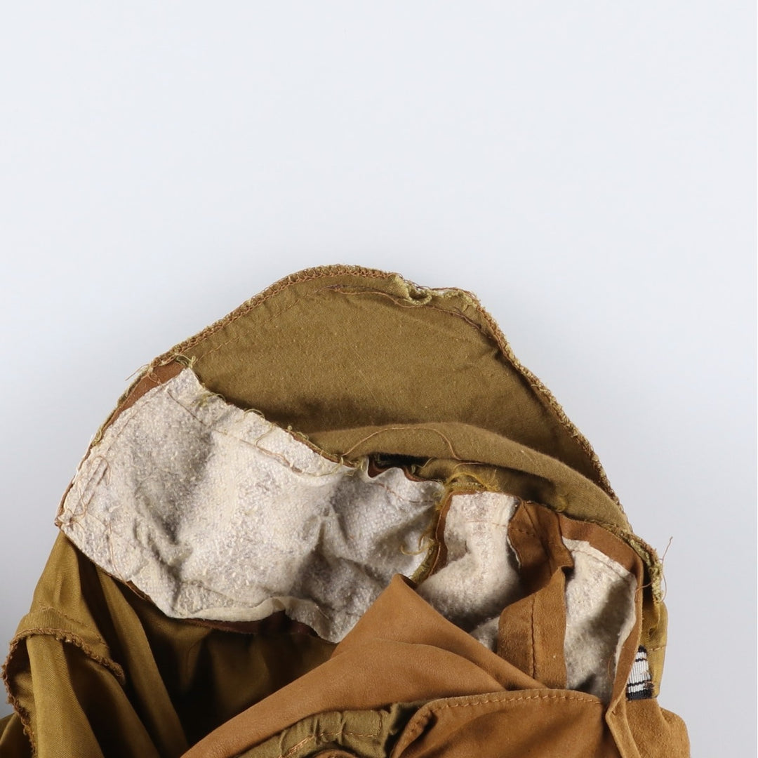 CANVA'S CLUB Suede Leather Blouson, Men's Size L Genuine Leather Suede Leather beige type brown Vintage Second Hand