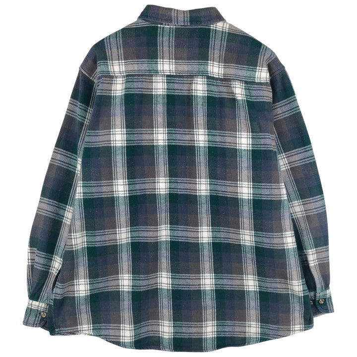 2000'S Big Mac ombré check long-sleeved flannel shirt, men's size XXL unclear Green type dark green Vintage Second Hand