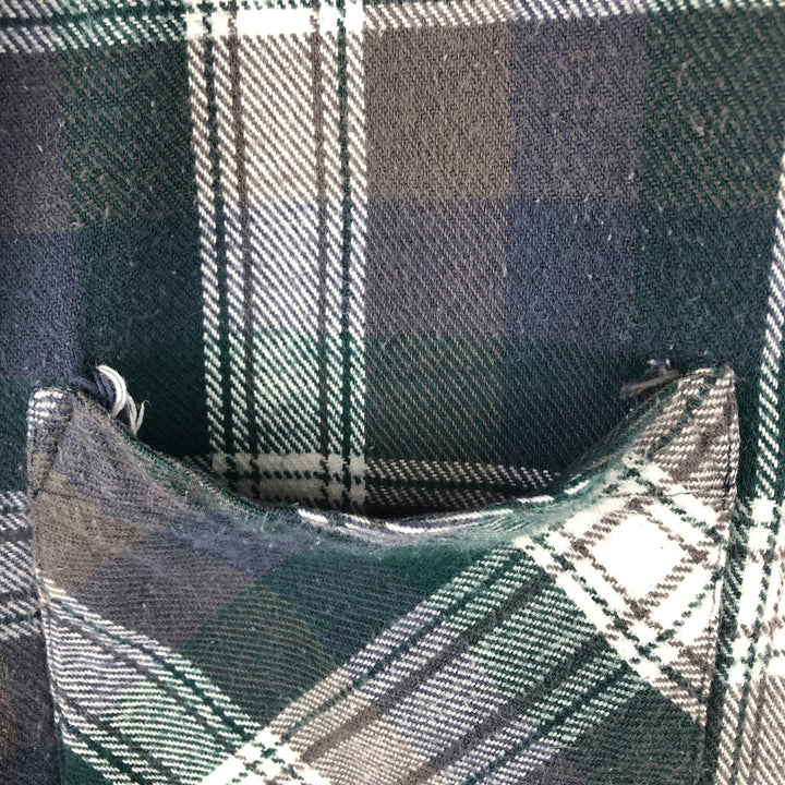 2000'S Big Mac ombré check long-sleeved flannel shirt, men's size XXL unclear Green type dark green Vintage Second Hand