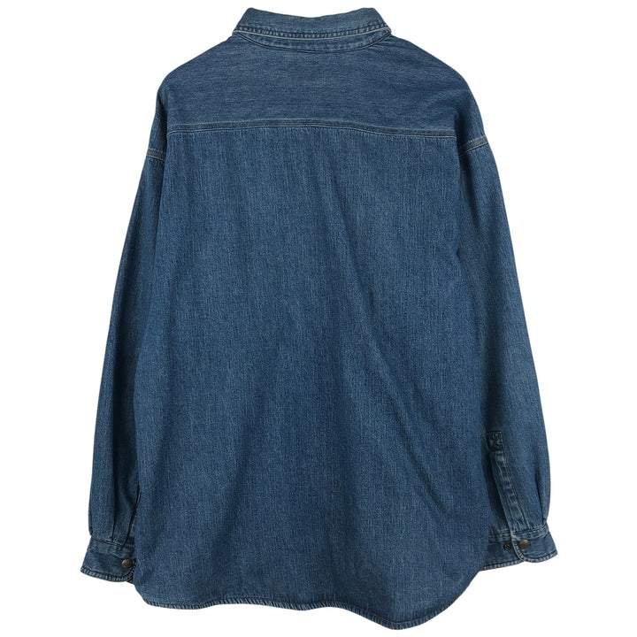 Carhartt long-sleeved denim shirt, men's size XL cotton blue type Vintage Second Hand