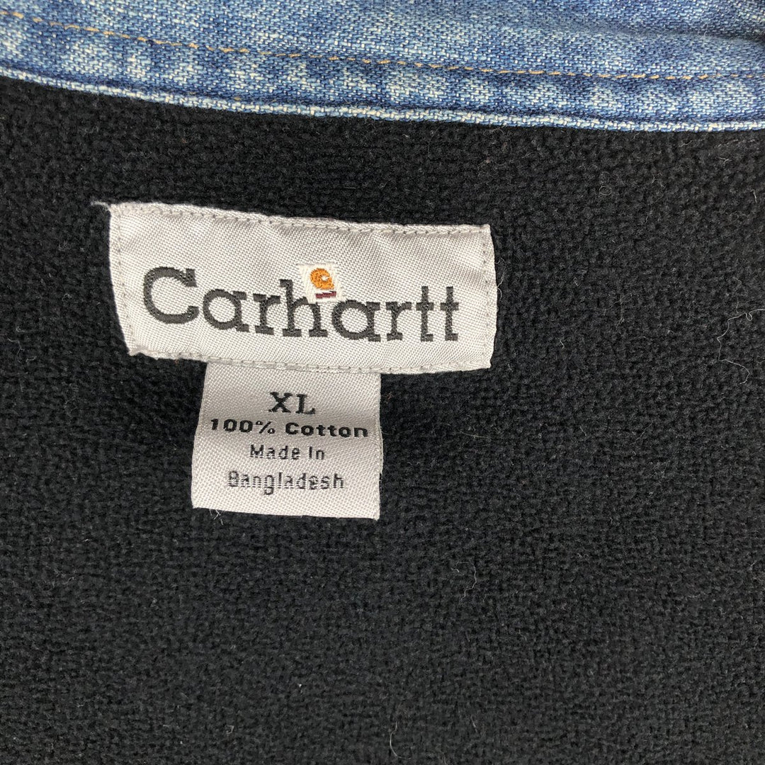 Carhartt long-sleeved denim shirt, men's size XL cotton blue type Vintage Second Hand