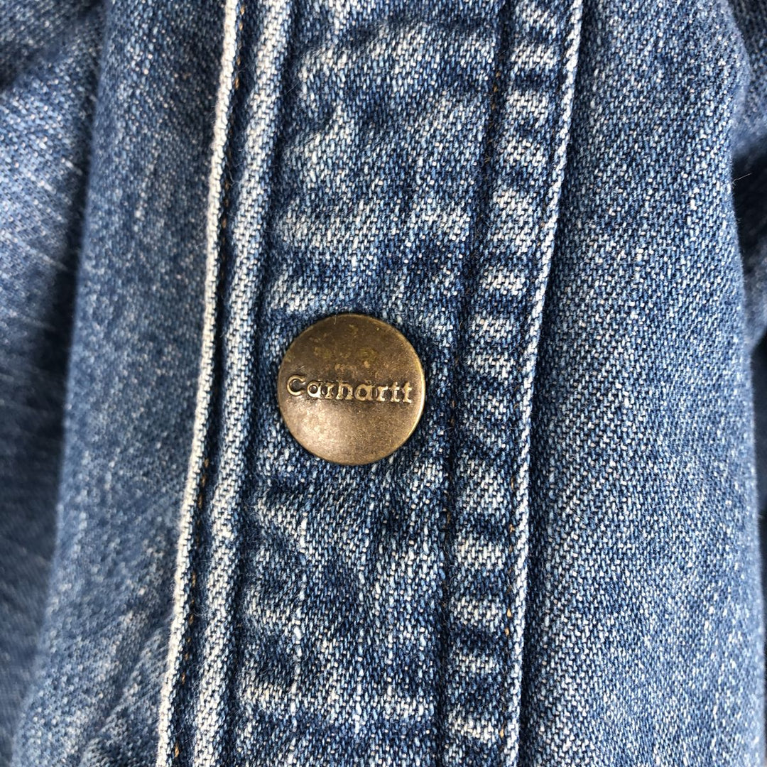 Carhartt long-sleeved denim shirt, men's size XL cotton blue type Vintage Second Hand
