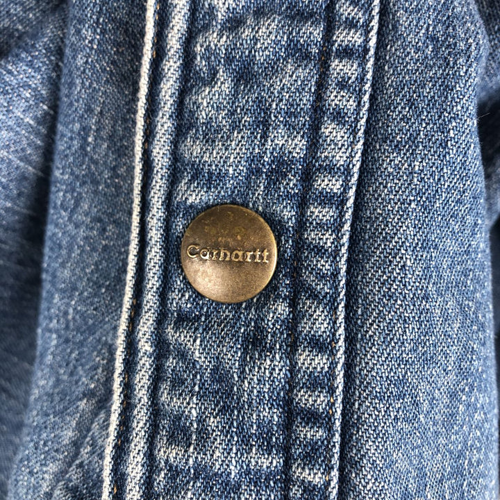 Carhartt long-sleeved denim shirt, men's size XL cotton blue type Vintage Second Hand