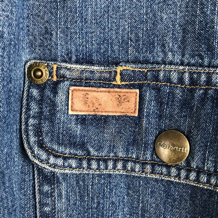 Carhartt long-sleeved denim shirt, men's size XL cotton blue type Vintage Second Hand