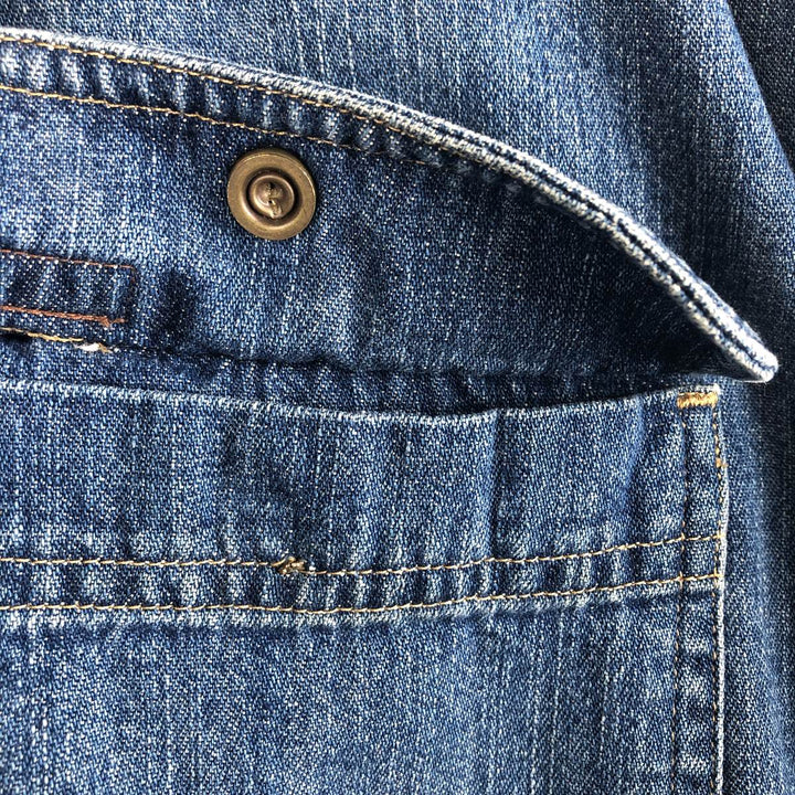 Carhartt long-sleeved denim shirt, men's size XL cotton blue type Vintage Second Hand