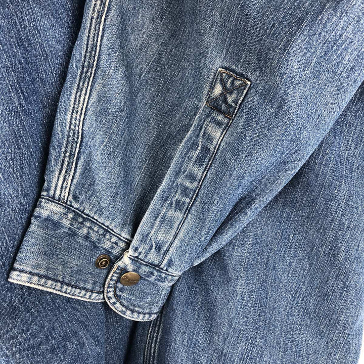 Carhartt long-sleeved denim shirt, men's size XL cotton blue type Vintage Second Hand